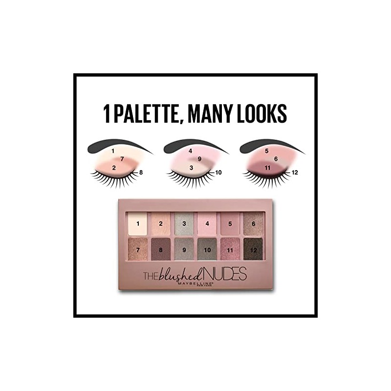 Maybelline Maquillaje Eye Shadow Palette The Blushed, color Rosas/Cafes