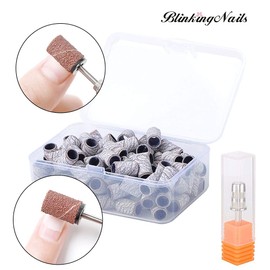 Sanding Bands for Nail Drill, 300Pcs 3 Colors 80 120 180 Grits with Nail Drill Bits for Electric File Nail Sanders for Acrylic Nails Manicures and Pedicures