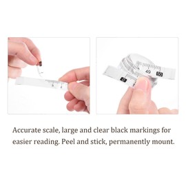 Kozelo 10pcs Adhesive Tape Measure Metric - [50cm x Left to Right Read] Waterproof Sticky Ruler Tape for Work Bench Saw Table, Transparent