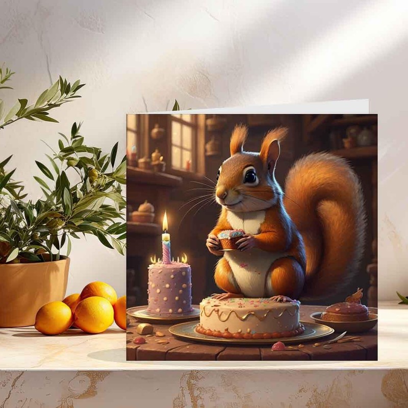 Squirrel Birthday Card Cute Squirrel Cards 145 x 145mm