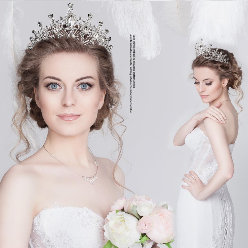 IRYCSSCE birthday princess silver crown for women