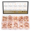 225 Pieces Copper Metric Flat Washers, Sealing Washers, Kindroufly 10