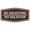 Signs ByLITA Fancy No Soliciting No Solicitar Sign (Dark Brown)