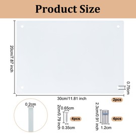 OLYCRAFT Sublimation Glass Photo Blanks 20x30cm Bulk Blank Tempered Glass Frame Sublimation Photo Sign Blank Sublimation Glass Photo Frame DIY Picture Wall Frame for DIY Printing Wall Room Decor