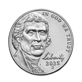 2025  P &D Jefferson Nickel, Dimes, Pennies Set of 6 Uncirculated Coins