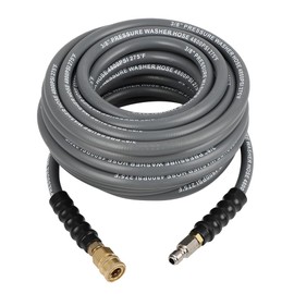 cciyu Non Marking 1/4" 4200 PSI Pressure Washer Hose 50 FT for Hot and Cold Water Rubber Wire Braided, Kink Resistance Swivel 3/8" Quick Connection for Power Washer