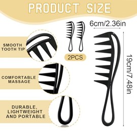 LAKJUOZ Lockenkamm 2 St√ºck Str√§hnenkamm Wide Tooth Comb Hai Zahnkamm Comb For Rurly Hair Afro Kamm Antistatisch Kamm F√ºr F√ºr Home Salon Friseurkamm F√ºr Verschiedenen Arten Von Haaren Haarkamm
