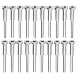 Coshar 20 Pack Invisible Cable Railing Kit, 1/8 Inch, Invisible Receiver and Swage Stud End, 316 Stainless Steel Cable Railing System Hardware for Wood Posts, Metal Post, Deck and Stair Railings