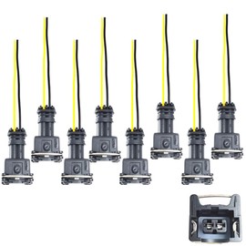 8Pcs Fuel Injectors Connector Plug Harness Pigtail Replacement for Ford Compatible with F150 F250 F350 E150 E250 Mustang Expedition Lincoln Mercury 4.6L 5.0L 5.4L 5.8L 0280150943 0280150939 0280150909
