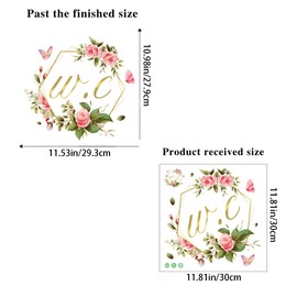 2 Pcs Bathroom Toilet WC Sign Door Stickers Washroom Wall Decals Peel and Stick Removable DIY Beautiful Flower Wash Room Door Decor (Colourful)