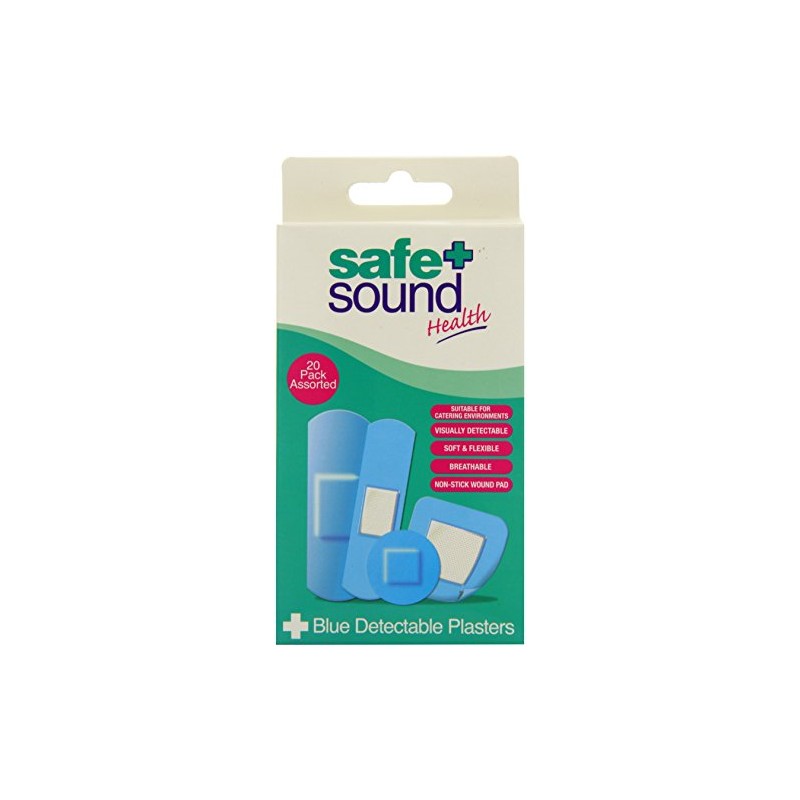 Safe & Sound 20 Blue Detectable Plasters