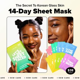 I DEW CARE Collagen Sheet Mask Variety Pack - 14 Days Facial Masks Skincare Korean | Hydrating Collagen Face Mask, Moisturizing Beauty Skin Care, Sheet Masks for Women, Stocking Stuffers,14EA
