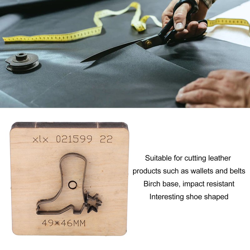 Leather Punching Die Shoe Shaped Alloy Steel Blade Birch Base