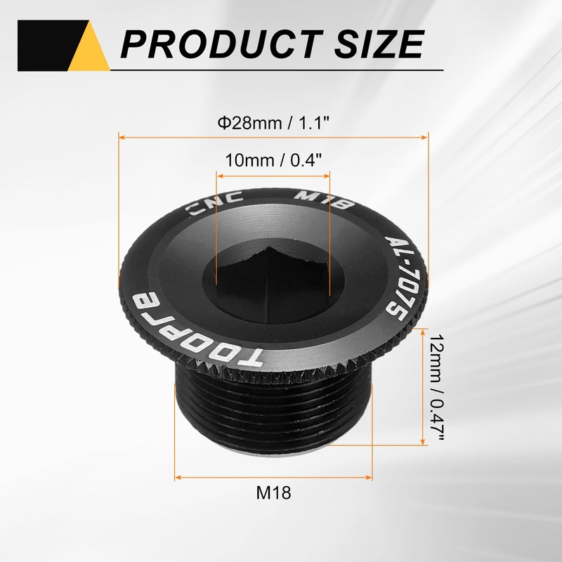 sourcing map 2pcs Bike Crank Cover Screw M18 Aluminum Alloy