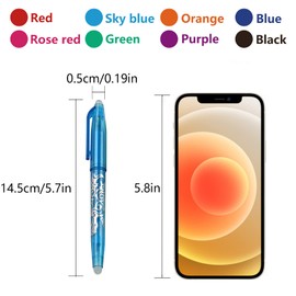Erasable Gel Pens, Gel Ink Rollerball Pens for Make Mistakes Disappear, 0.5mm Liquid Ink Gel Pens Quick-Drying Rolling Ball Pens with Eraser for Kid Students Adults, 8-Pack-Colors