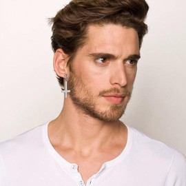 Mens Inverted Cross Earrings, Upside Down Cross Dangle Earrings, Gothic Jewelry for Men, Satanic Cross Earrings Clip On Piercing Earrings