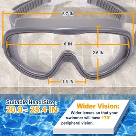EasYoung Adult Swim Goggles, 2-Pack Swim Pool Goggles, Anti-Fog UV Protection, Wide View Swim Glasses Suitable for Over 15 Men, Women