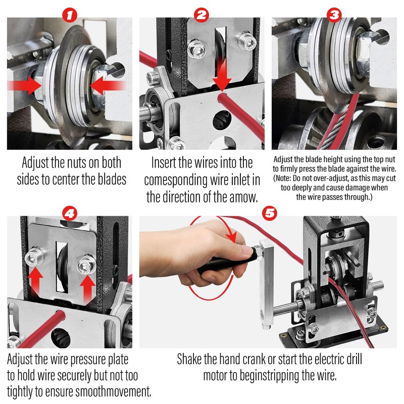 Socpuro Manual Wire Stripping Machine for Gauge Wire 0.06-1'', Scrapping