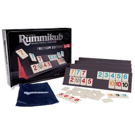 Rummikub Premium Edition by Pressman - Features Racks - Large Number Engraved Tiles and a Storage Bag for The Ultimate Rummikub Experience by Pressman , Silver