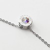 Bullet Cartridge Sliding Necklace, Opalescent Shimmer Crystal - Rhodium Plated
