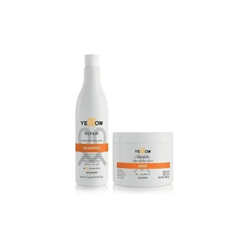 Shampoo Y Mascarilla Repair Yellow Alfaparf Cabello Dañado