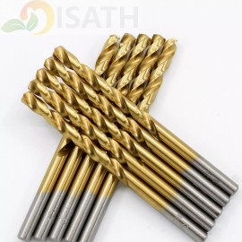 ISATH 20PCS 3/16" Titanium Drill Bits Set HSS Jobber Metal Woodworking Drill Bit