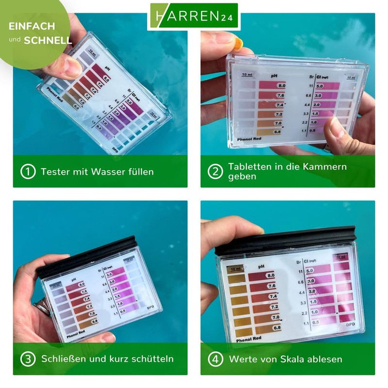 harren24 Test Kit Set Including 60 Test Tablets (Rapid), Water