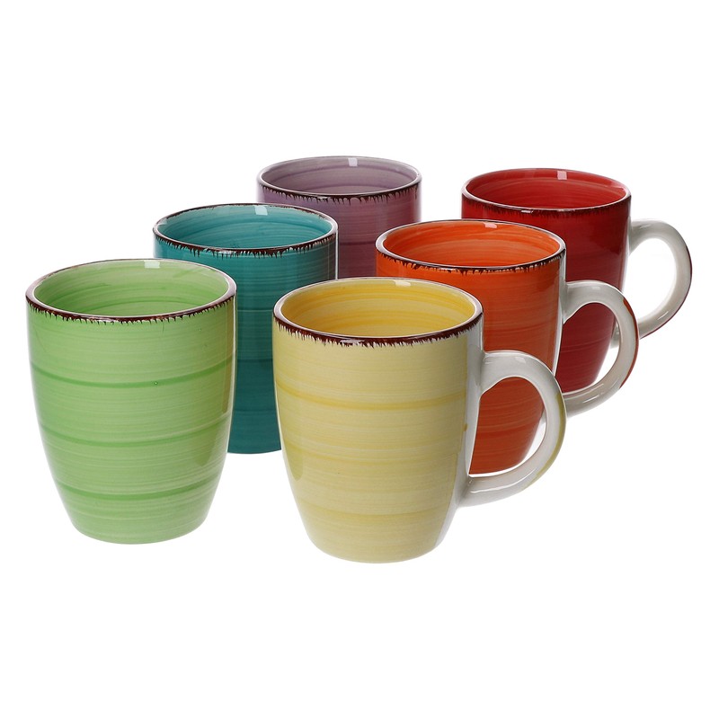 MamboCat, 6-piece. Coffee Cup Set Plain Colourful Tea Large Pot