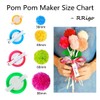 RRigo Pom Pom Maker, 4 Sizes Fluff Ball Weaver Needle