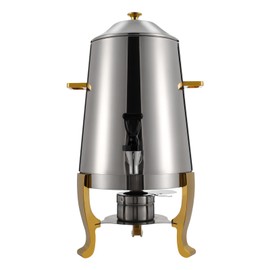 MuChaIOAK Hot Beverage Dispenser 3.43 Gallon, Beverage Dispenser Chafer Coffee Chafer Urn Gold, Stainless Steel Aluminum Alloy Tabletop Hot/Cold Drink Dispenser for Parties Buffet