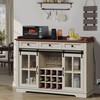 DWVO Farmhouse Wine Bar Cabinet with Power Outlet, 53" Farmhouse