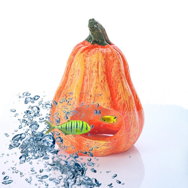 YOEXON Aquarium Decoration, Orange Aquascape Pumpkin, Fish Hiding Place, Fighting