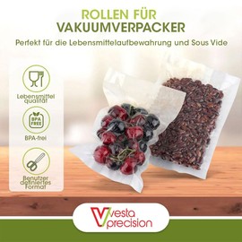 Vesta Precision Vacuum Sealer Rolls - Clear and Embossed - BPA, Lead and Phthalate Free - 2 Rolls per Box (28 x 600 cm)