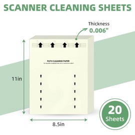 Letter Size Printer Cleaning Sheets 20 PCS for Laser & Inkjet Copier Fax Roller Cleaning, 8.5 x 11 Inch Scanner Cleaning Sheets