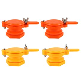 Hsthe Sea 4pcs Honey Gate Valves For Extractor, Durable Honey, Extractor Equipment, Beekeeping Supplies 2 Yellow + 2 Red