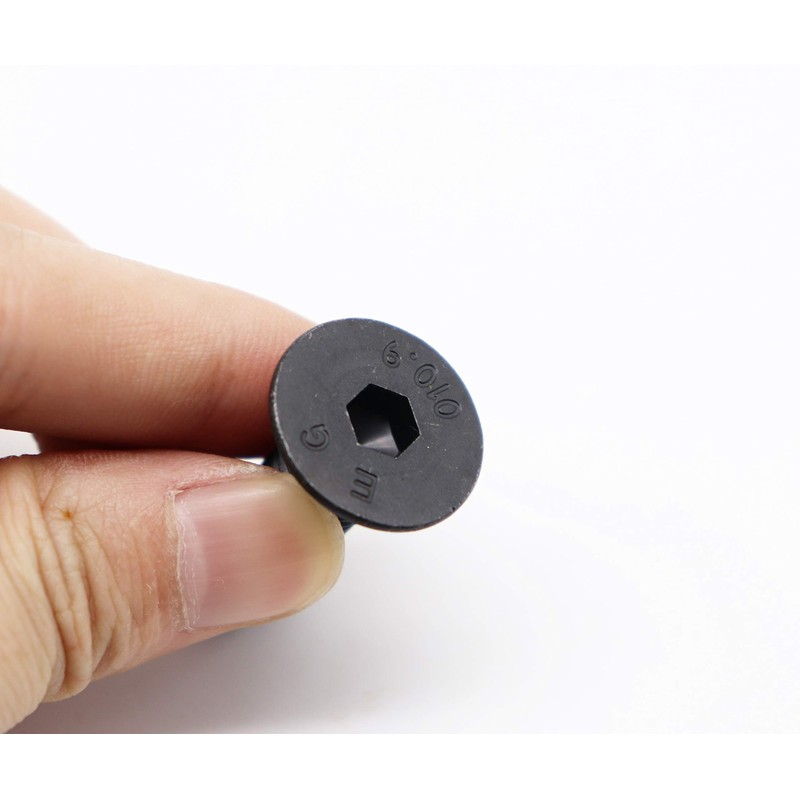binifiMux 10pcs M10 x 20mm Black Flat Hex Socekt Cap