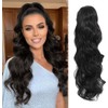 Ms Taj Ponytail Extensions, 66 cm with Drawstring, Black Curly