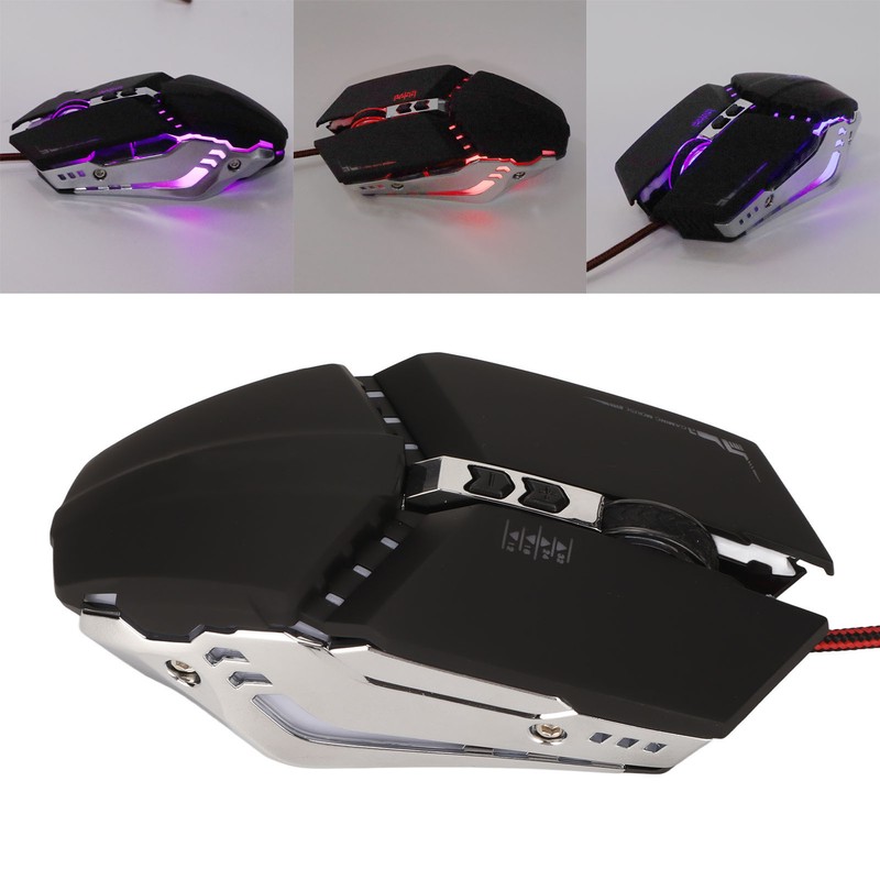 Gaming Mouse Ergonomic Design 4 DPI Adjustable Breathing RBG Backlit