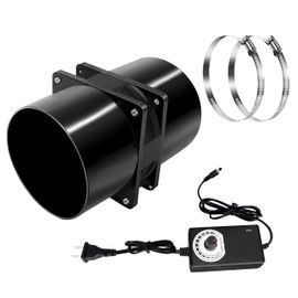 Small Axial Exhaust Fan, 120mm 4.72In 12V DC Dual Ball Bearings Air Exhaust Fume Extractor Fan for DIY Soldering, 3D Printer,Grow Tent, with Adjustable Power Adapter and 2 Stainless Steel Hose Clamp