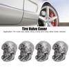 4PCS Tire Valve Cap Set Skull Style Dustproof Universal for