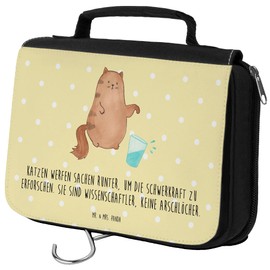 Mr. & Mrs. Panda Toiletry Bag Cat Water Glass Gift Cat Owner Makeup Tool Cosmetic Bag Cat Fan Cat Cat Toiletry Bag, neutral, Hand Drawn