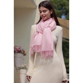 RIIQIICHY Women's Winter Scarves Scarves Winter Scarf Cuddly XXL Women's Scarf Pashmina Autumn Women Scarf with Fringes, rose