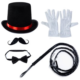 Tigerdoe Ringmaster Costume Accessories - Ringmaster Hat - 5 Accessories - Circus Party Supplies Black