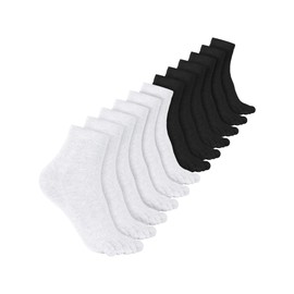 Bencailor 6 Pairs Women Toe Socks Cotton Breathable Compression Crew Five Toe Sock for Women Men Athletic Running(Black, White,5-9)