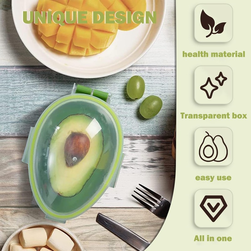 LNQ LUNIQI Plastic Avocado Storage Box, 1 Piece Transparent Container