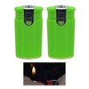 2X Techno Refillable"Green" Dual Lighter, Soft and Windproof Flame