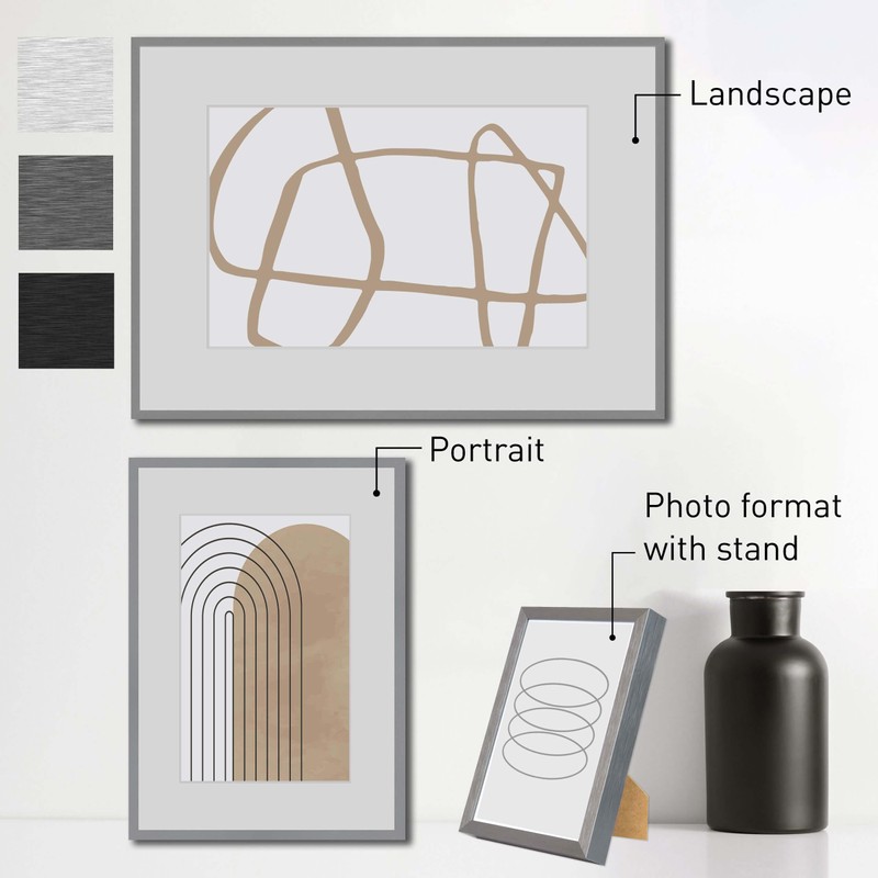 DEHA Design Tribeca Aluminium Picture Frame Brushed Silver 5x7in, 13x18cm