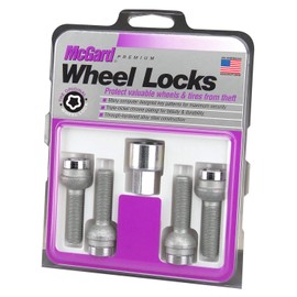 McGard 28023 Chrome Bolt Style Radius Seat Bolt Locks, M12 x 1.5 Thread Size, Set of 4