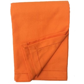 Ragged Rose Cotton Tablecloth for a 6-7 Ft Table - Versatile Table Cloth with Simple Embroidered Hem - Indoor & Outdoor Table Cloth for Living Room, Kitchen, & Garden