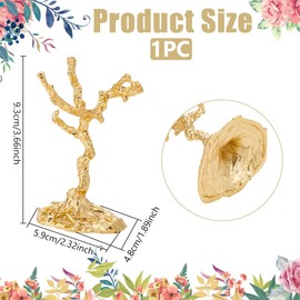 AHANDMAKER Crystal Ball Stand, Metal Tree Shape Sphere Display Stand Luxury Golden Ornament Rack Base for Home Decoration Crafts Office Livingroom Boho Witchy Altar Decor Photography Props